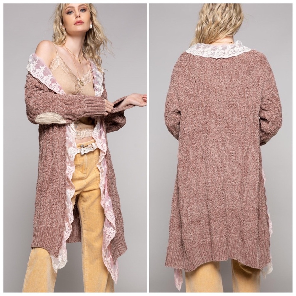 POL The Madrid Luxury Lace Chenille Duster - Picture 2 of 9